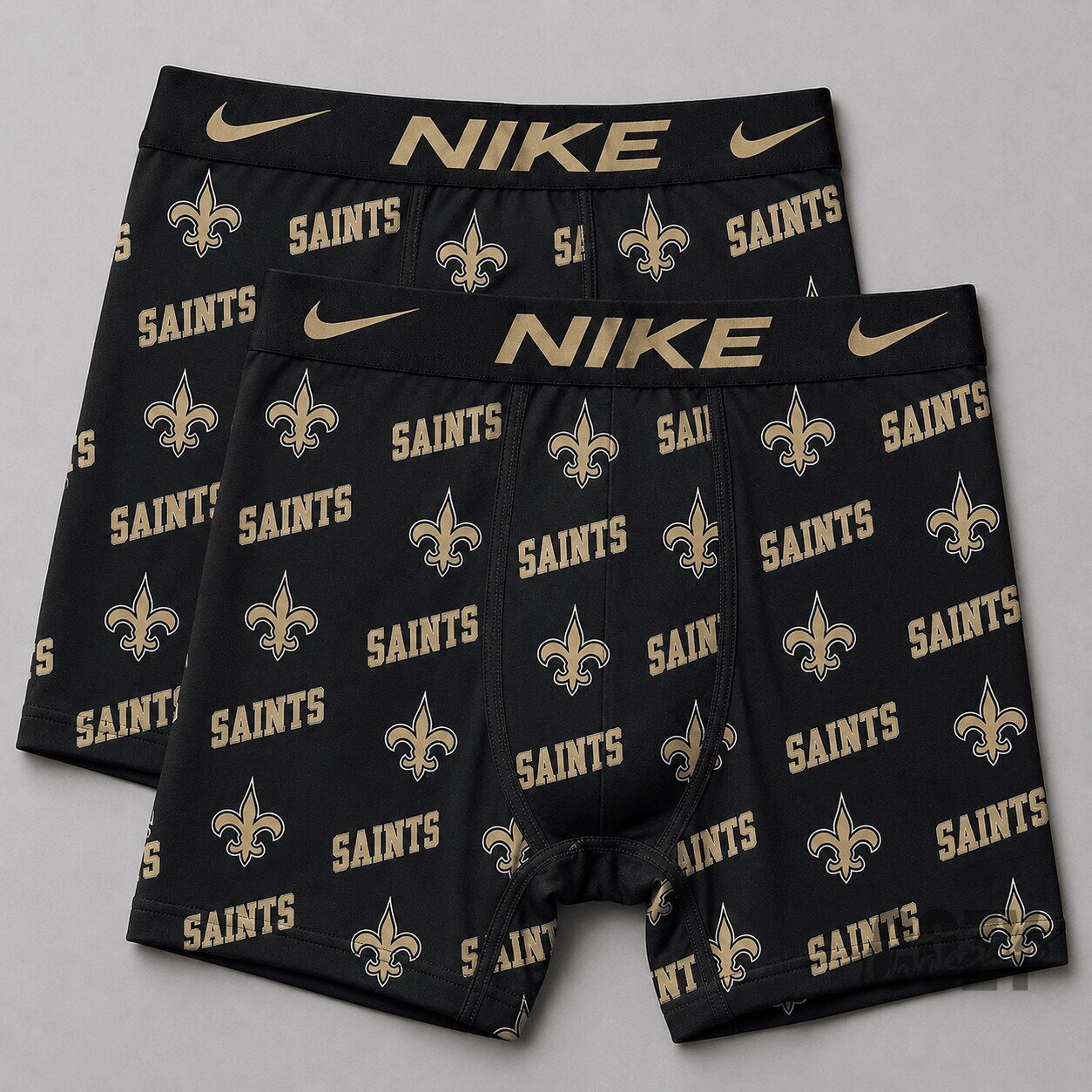 New Orleans Saints Football Team Black and Gold Boxer Briefs for Men