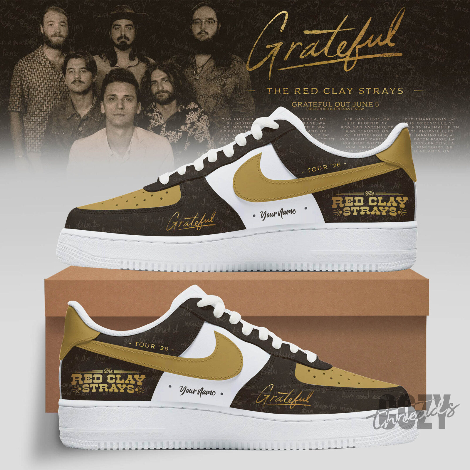 The Red Clay Strays Grateful Here We Go 2026 Tour Sneakers