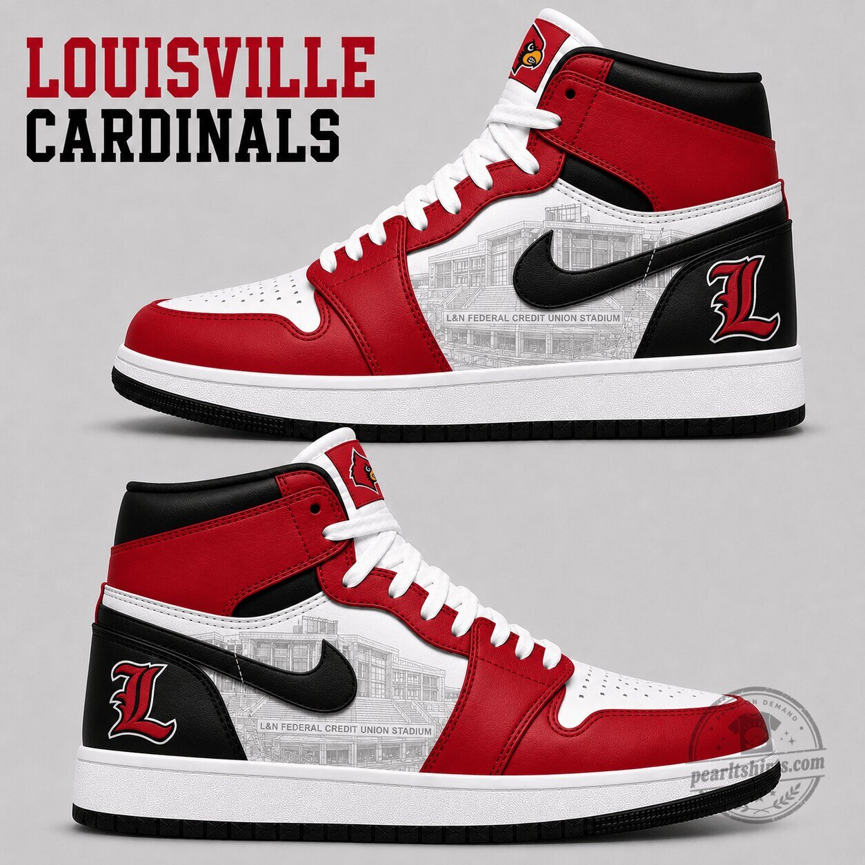 Louisville Cardinals Football High Top Shoes