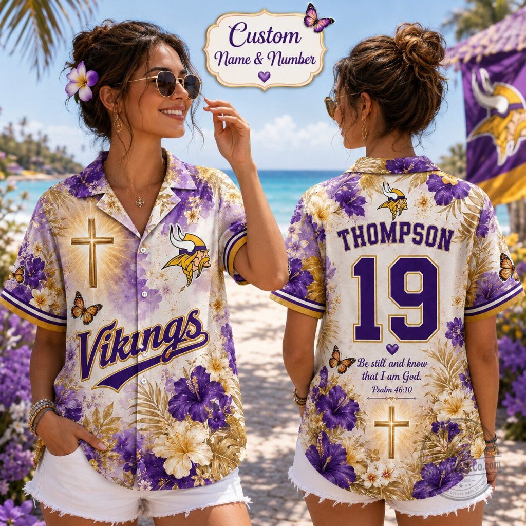 Minnesota Vikings Football Personalized Hawaiian Shirt for Women