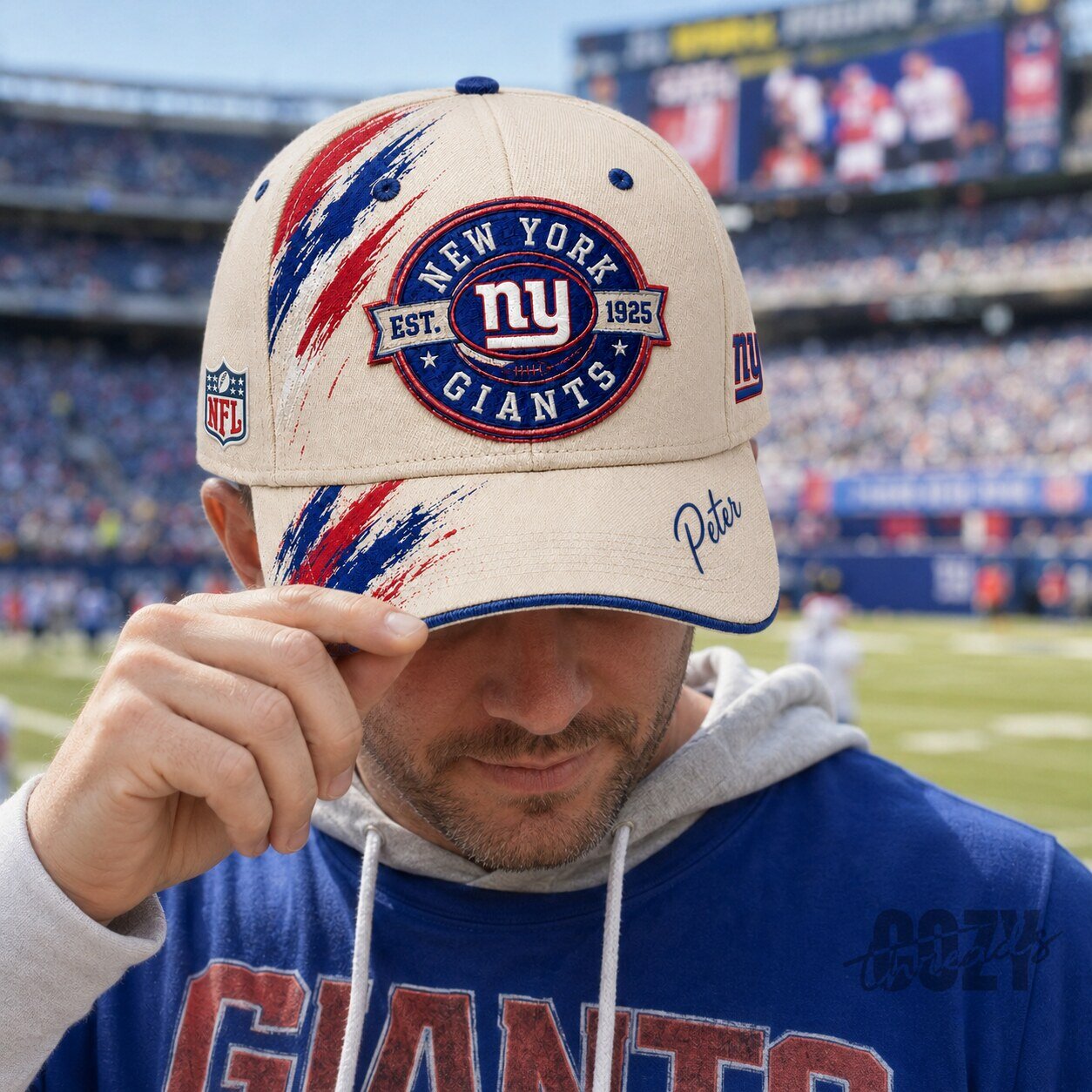 New York Giants Football Team Custom Name Cap Hat