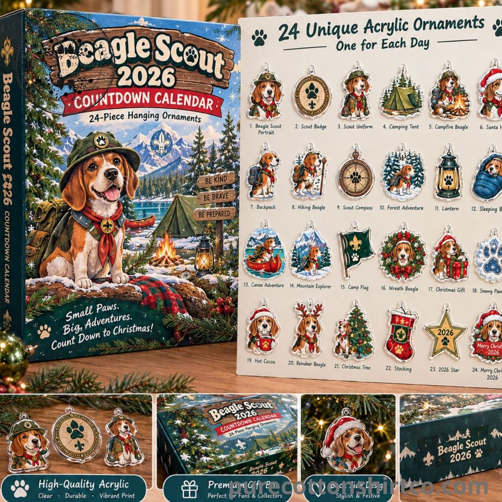 Beagle Scout Advent Calendar 2026 - 24 Days Flat Acrylic Ornaments Box Beagle Scout Advent Calendar 2026 - 24 Days Flat Acrylic Ornaments Box