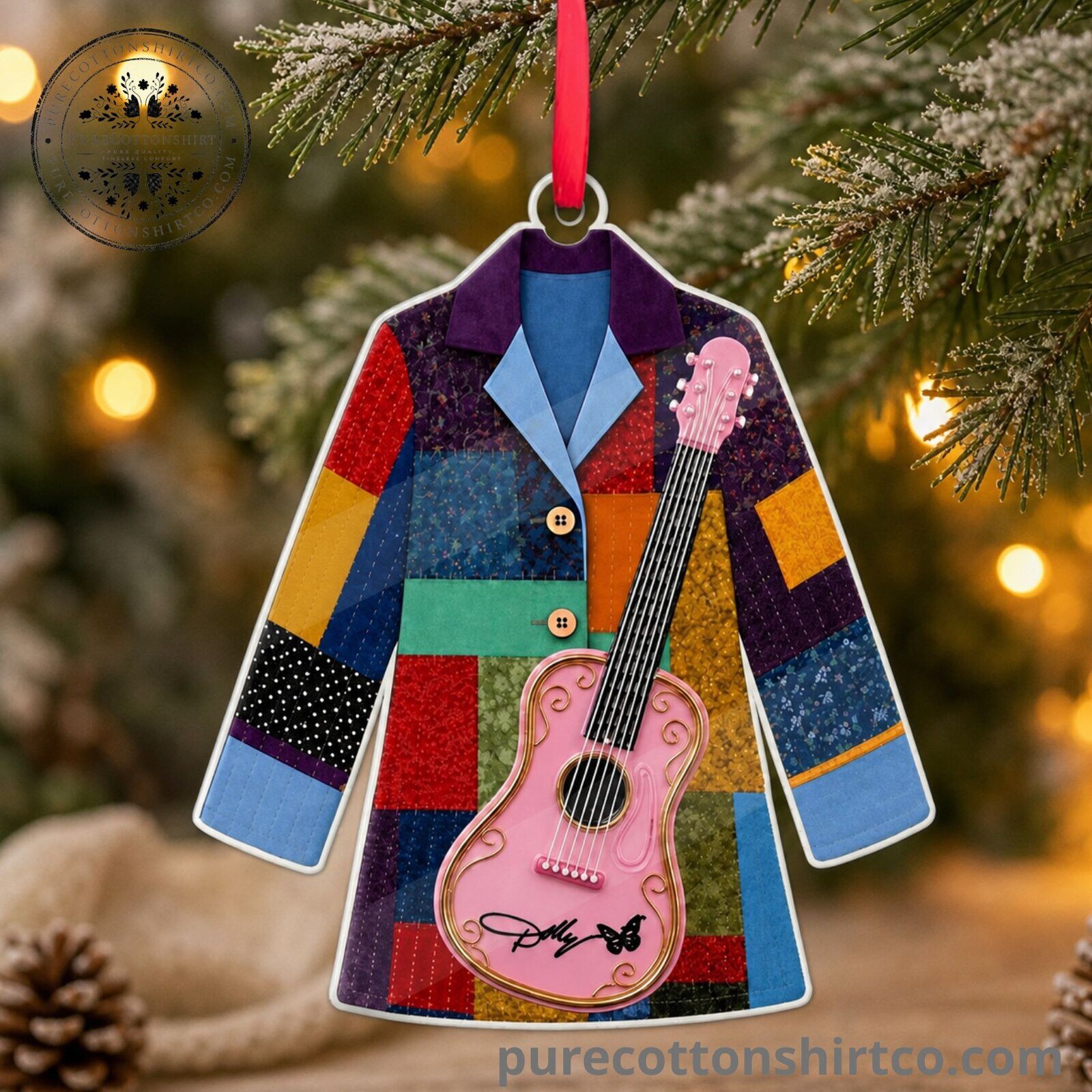 Dolly Parton Coat of Many Colors Christmas Ornament - Flat Acrylic Tree Pendant Decor 7 Dolly Parton Coat of Many Colors Christmas Ornament - Flat Acrylic Tree Pendant Decor