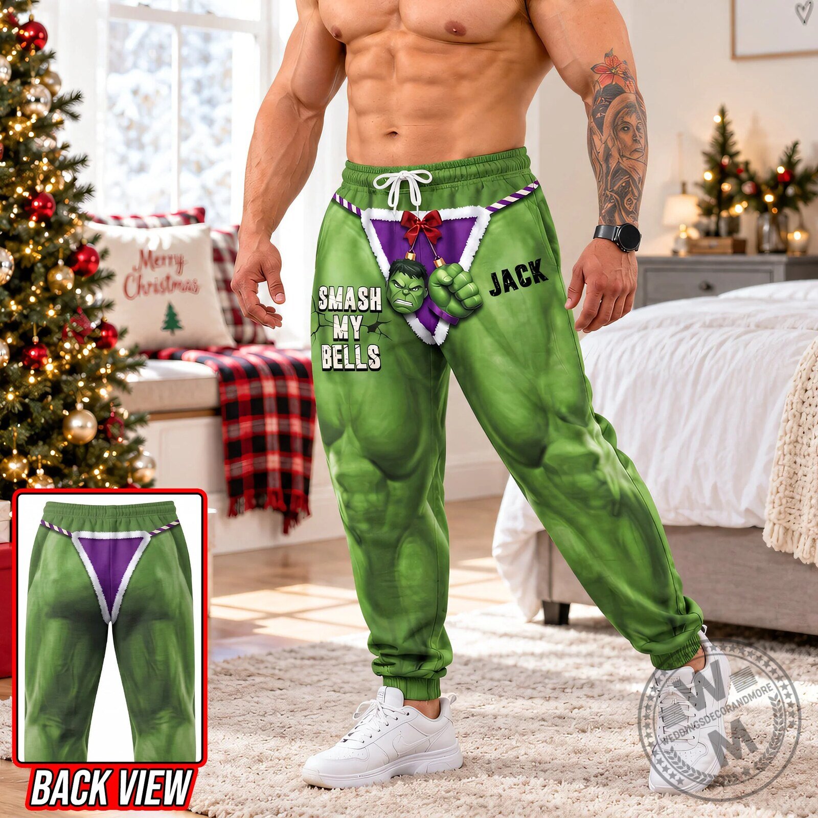 Incredible Hulk Smash My Bells Funny Christmas Personalized Sweatpants 7 Incredible Hulk Smash My Bells Funny Christmas Personalized Sweatpants
