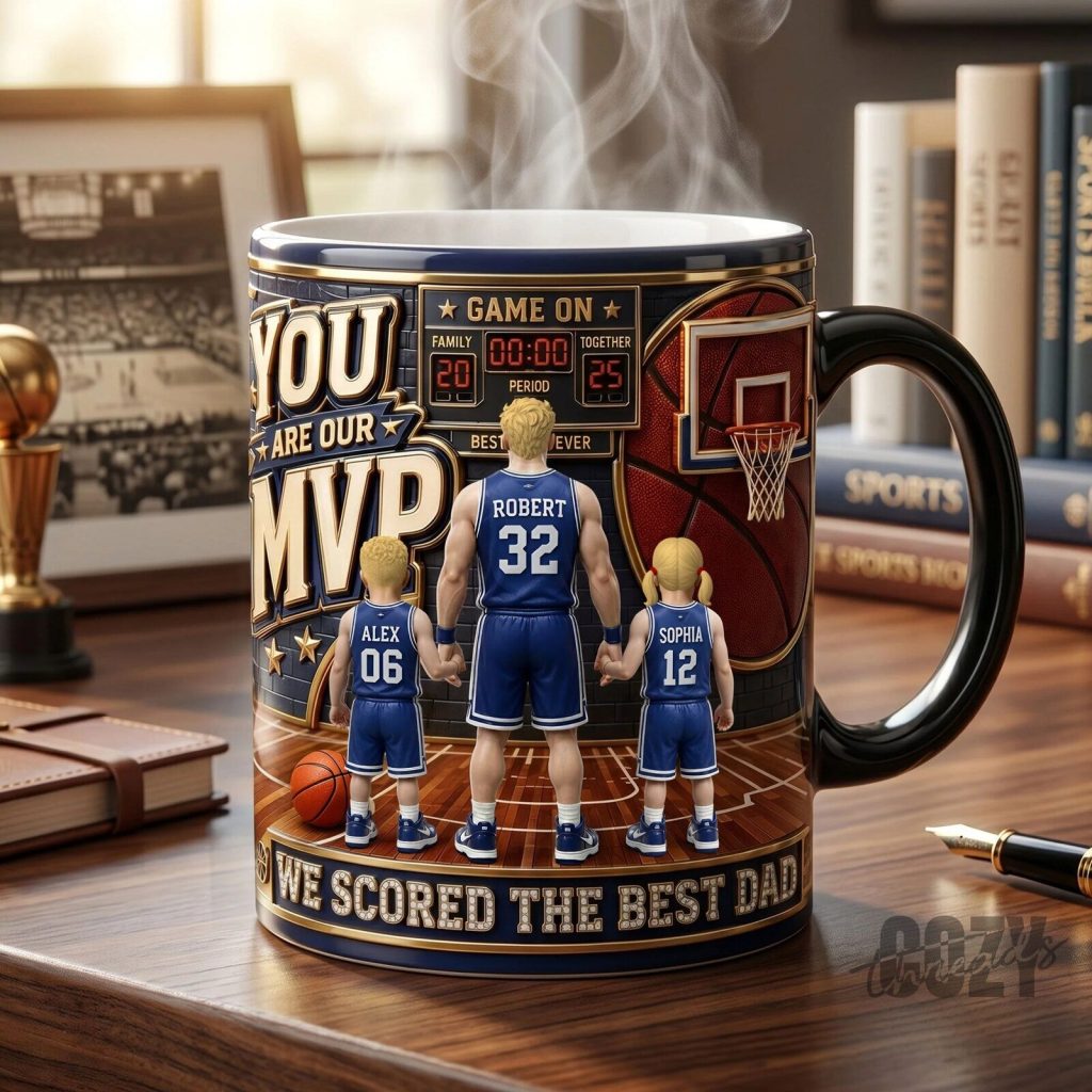 Basketball MVP Dad Magic Mug, Personalized Father's Day Gift for Sports Dads Basketball MVP Dad Magic Mug, Personalized Father's Day Gift for Sports Dads