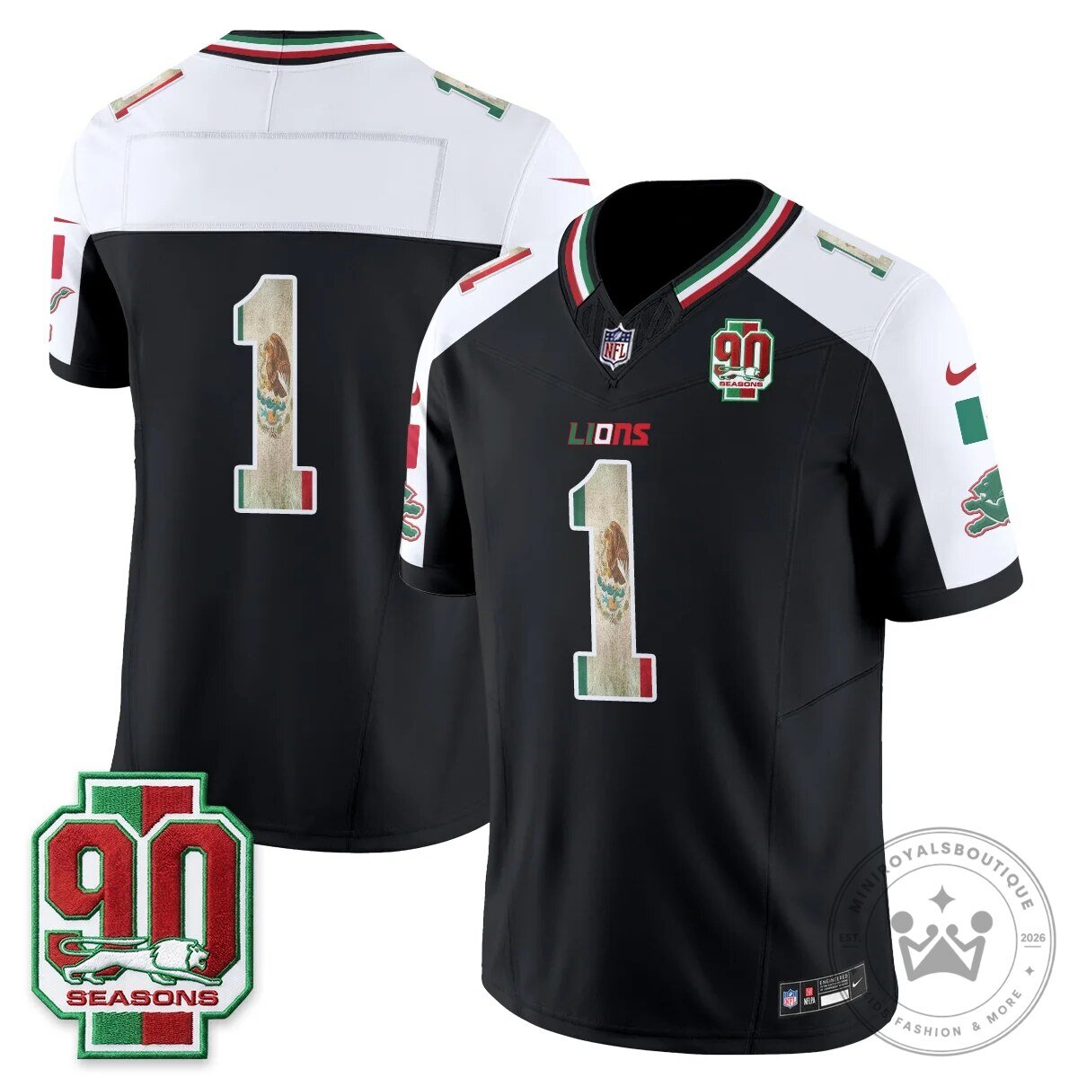 Detroit Lions Jahmyr Gibbs Mexico Edition Black Football Jersey