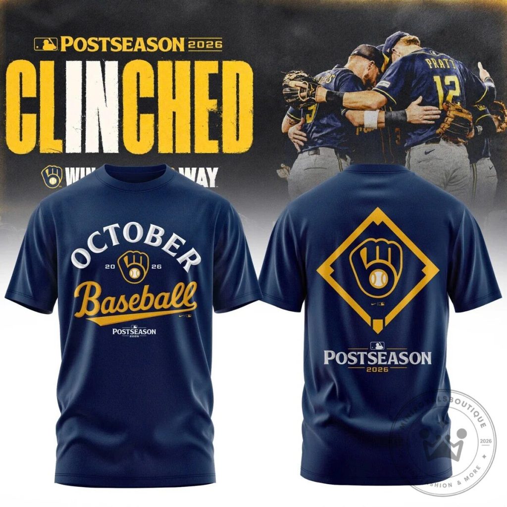 2026 October Baseball T-Shirt for Milwaukee Brewers Postseason Champions 2026 October Baseball T-Shirt for Milwaukee Brewers Postseason Champions