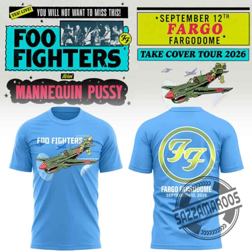 Foo Fighters Take Cover Tour 2026 Fargo Fargodome Concert T-Shirt 5 Foo Fighters Take Cover Tour 2026 Fargo Fargodome Concert T-Shirt