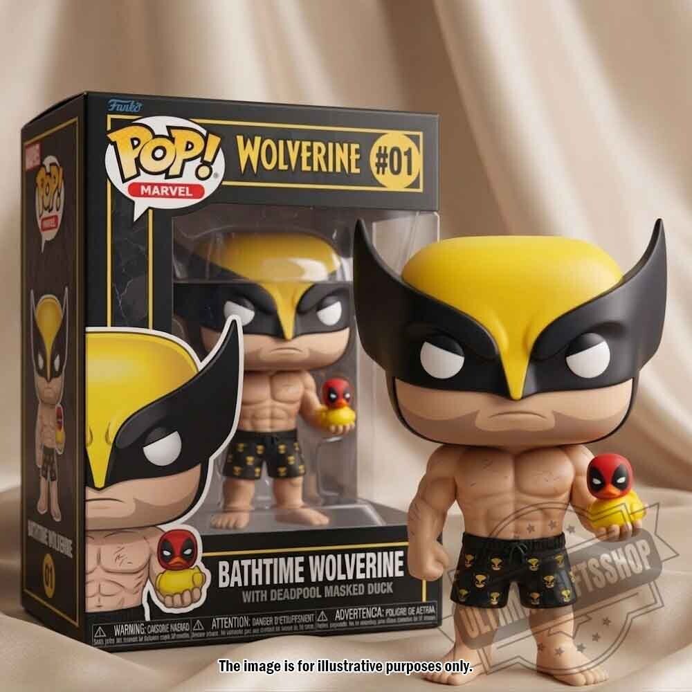 Funko Pop! Bathtime Wolverine #01 with Deadpool Duck Vinyl Figure 4 Funko Pop! Bathtime Wolverine #01 with Deadpool Duck Vinyl Figure