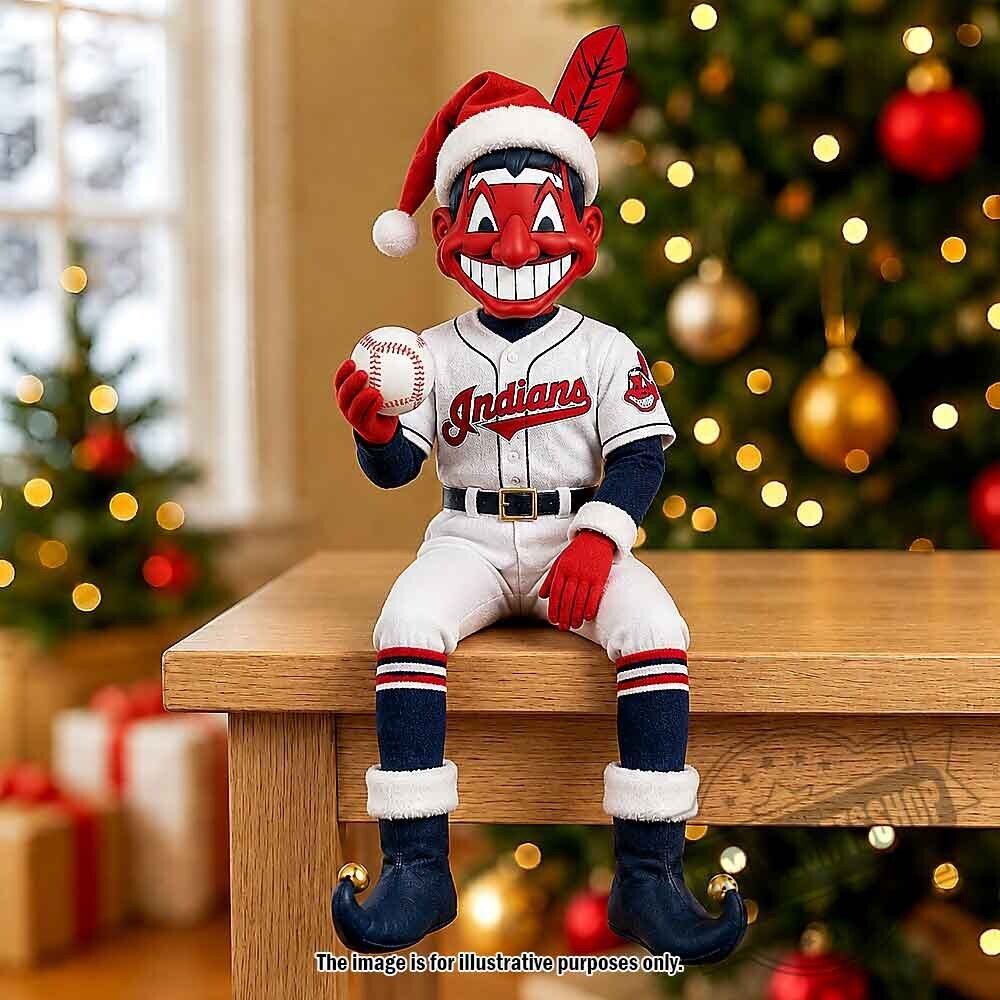 Cleveland Indians Chief Wahoo Santa Shelf Sitter Figurine 2 Cleveland Indians Chief Wahoo Santa Shelf Sitter Figurine