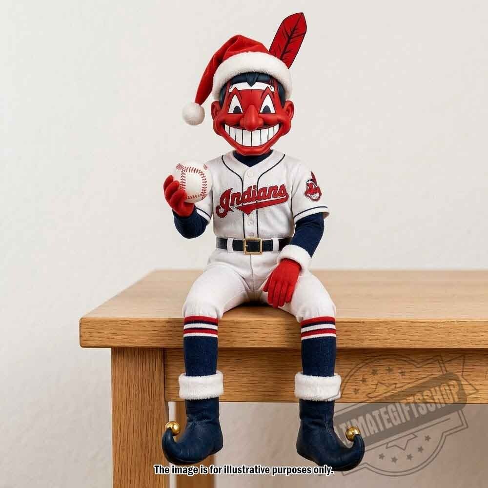 Cleveland Indians Chief Wahoo Santa Shelf Sitter Figurine 3 Cleveland Indians Chief Wahoo Santa Shelf Sitter Figurine