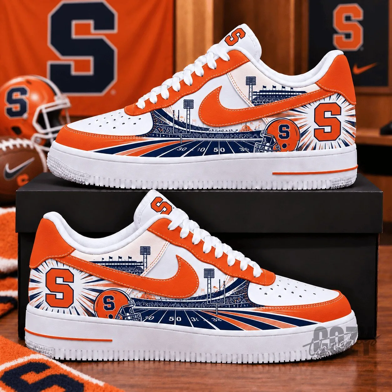 Syracuse Orange Football Stadium Custom Printed Sneakers 1 Syracuse Orange Football Stadium Custom Printed Sneakers