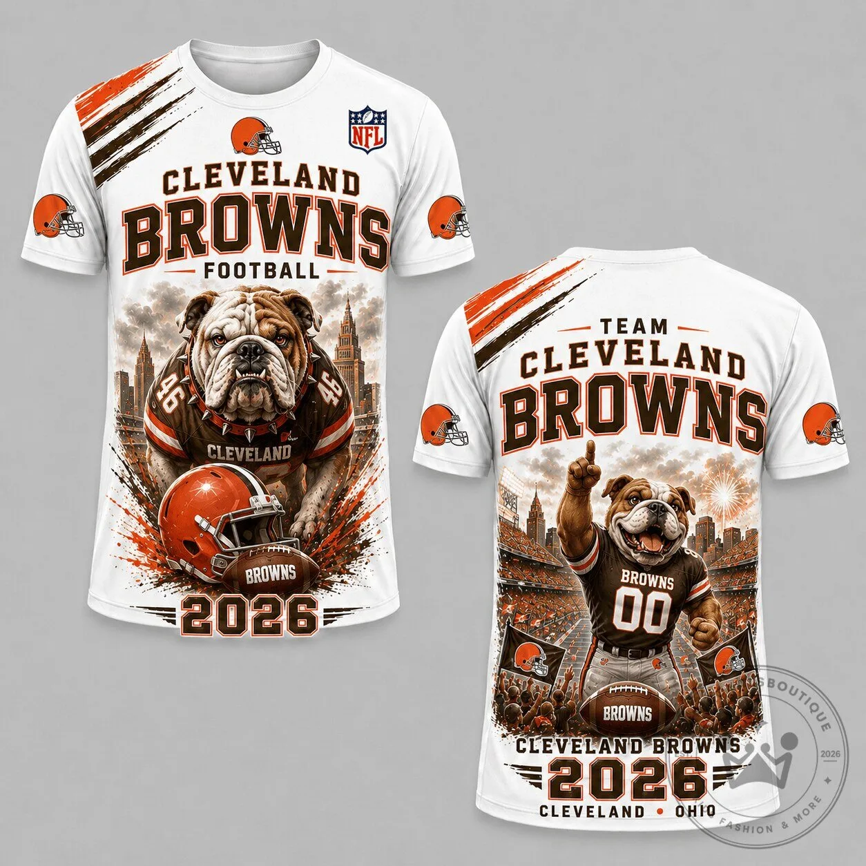 2026 NFL Victory Stampede T-Shirt featuring Cleveland Browns Team Mascot