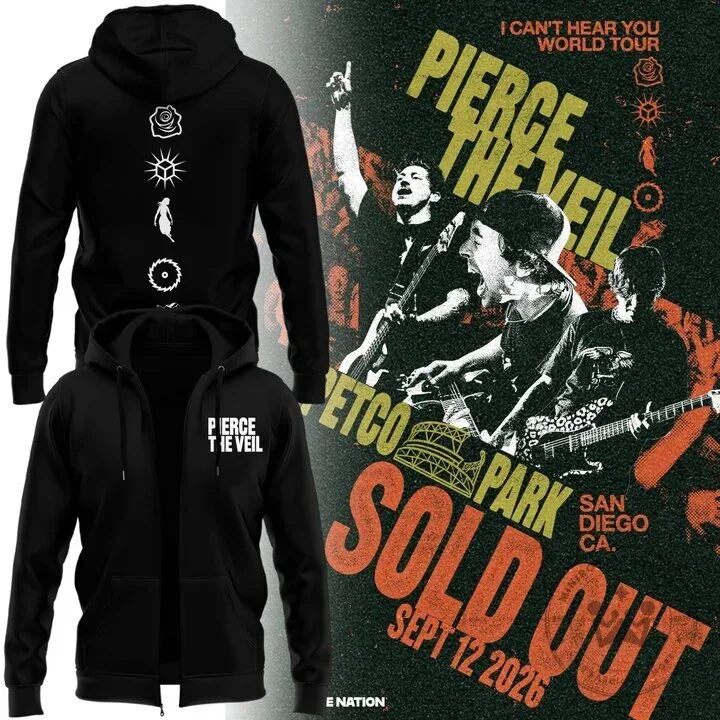 I Can't Hear You World Tour Zip Hoodie at Petco Park by Pierce The Veil