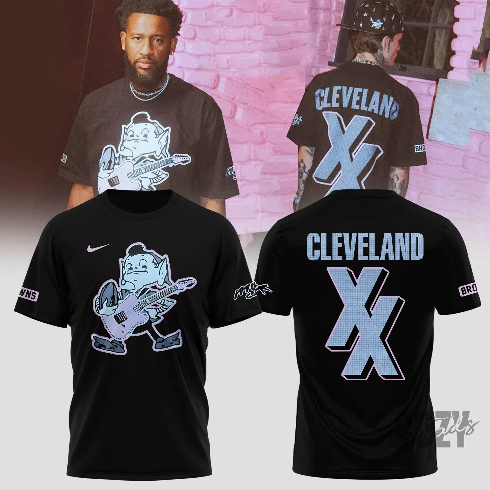 Cleveland Browns Machine Gun Kelly Limited Edition Black T-Shirt