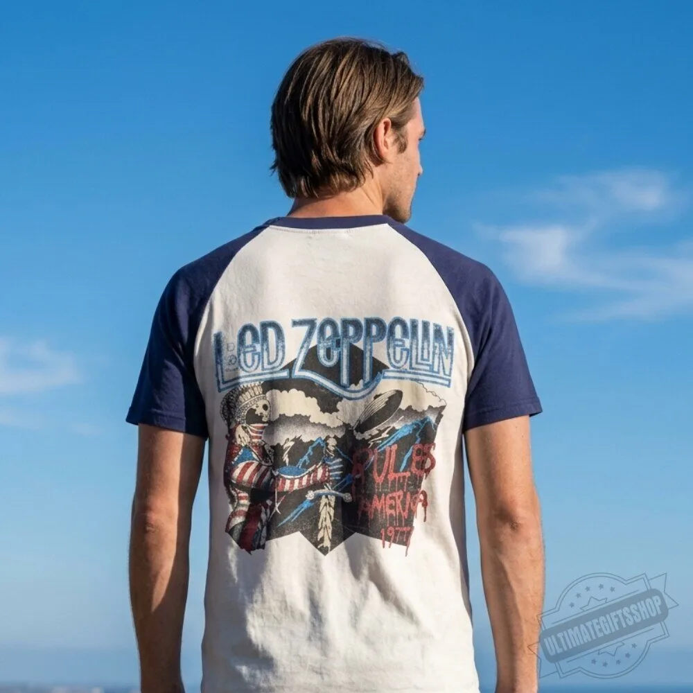 Cortis Juhoon Led Zeppelin 1977 US Tour Raglan Shirt 5 Cortis Juhoon Led Zeppelin 1977 US Tour Raglan Shirt