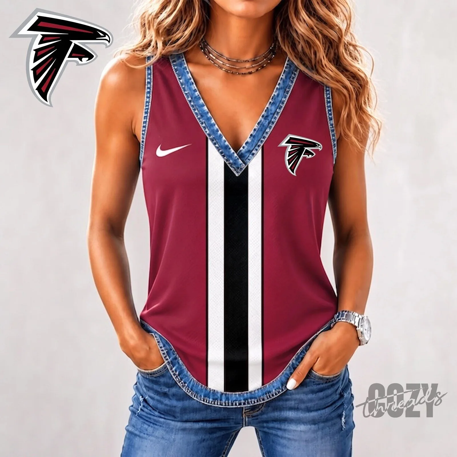 Atlanta Falcons Sleeveless Game Day Tank Top Shirt for Women