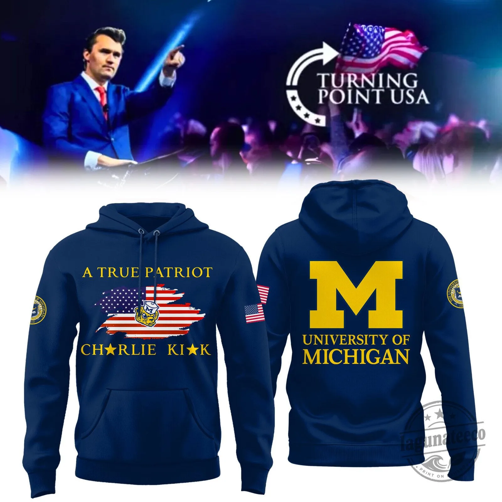 Exclusive Turning Point USA Shirt featuring Michigan Wolverine Design