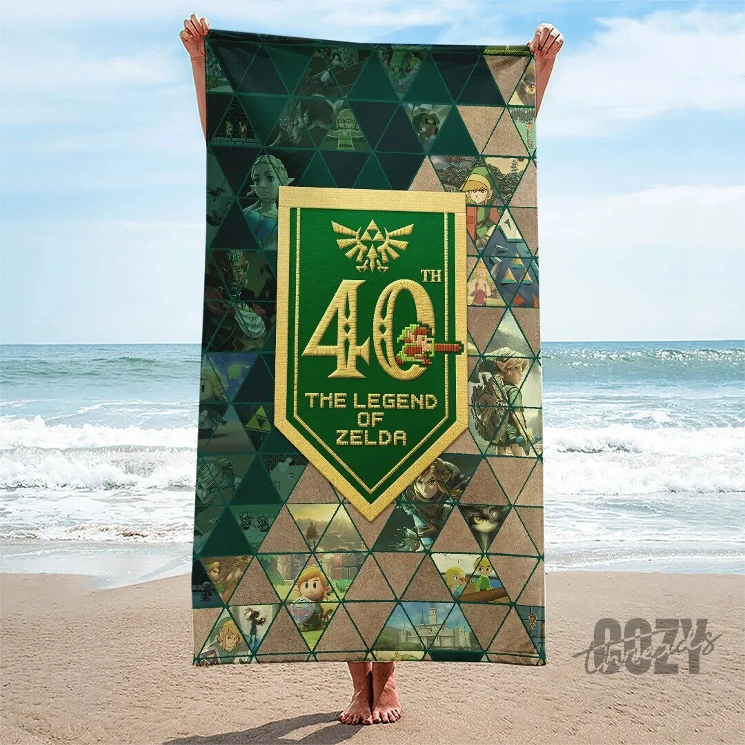 The Legend of Zelda 40th Anniversary Hyrule Crest Beach Towel