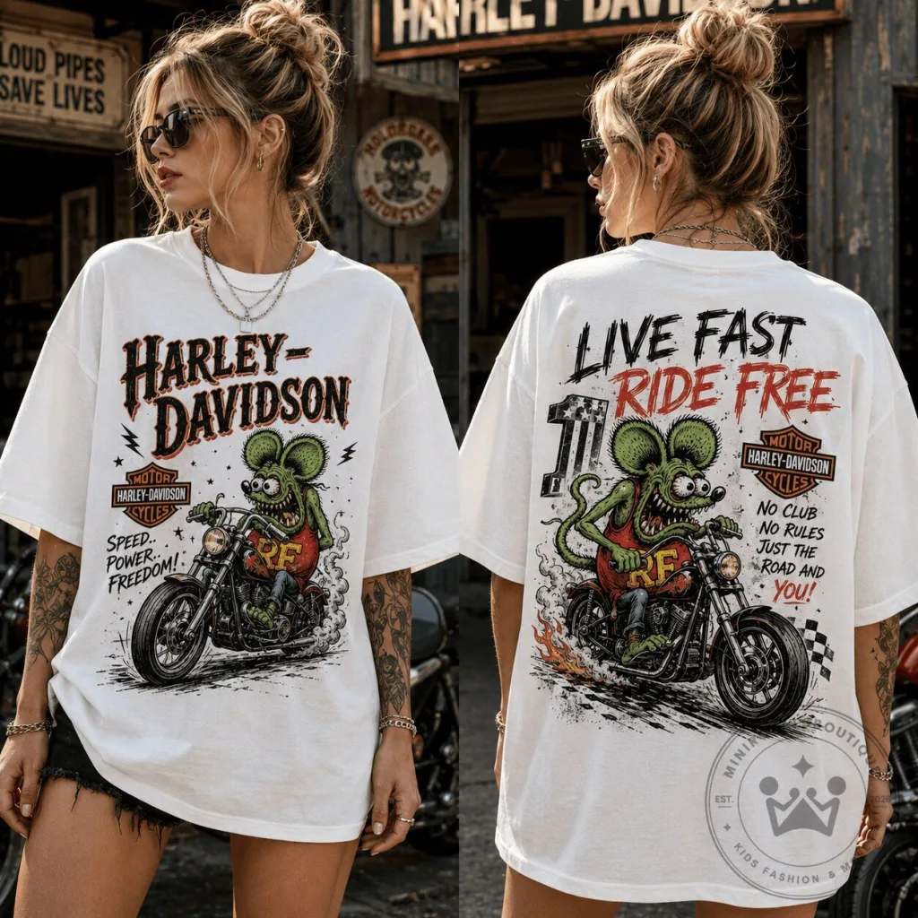 Harley Davidson Rat Fink Motorcycle Graphic T-Shirt for Men and Women 9 Harley Davidson Rat Fink Motorcycle Graphic T-Shirt for Men and Women