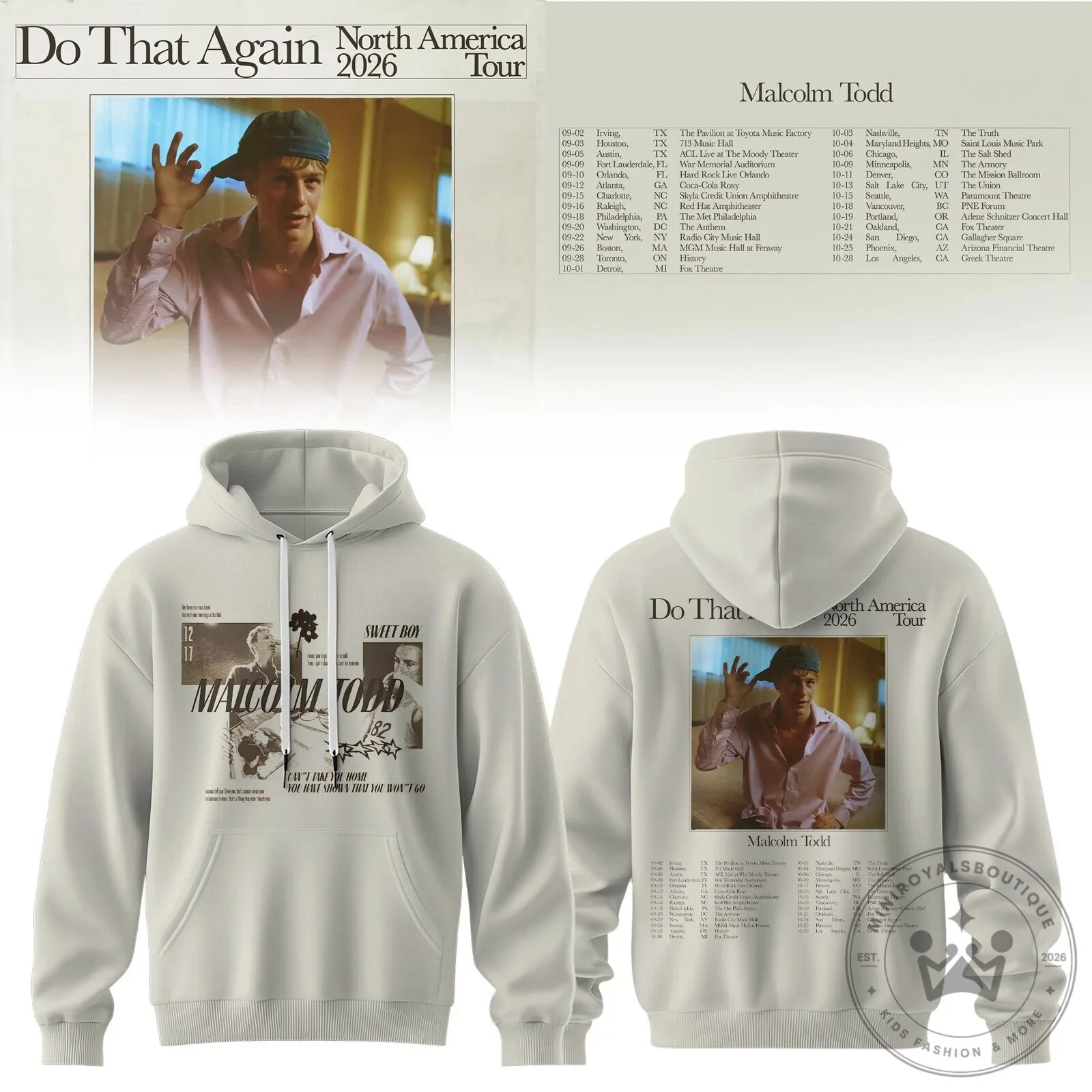 Malcolm Todd Do That Again North America 2026 Tour Hoodie