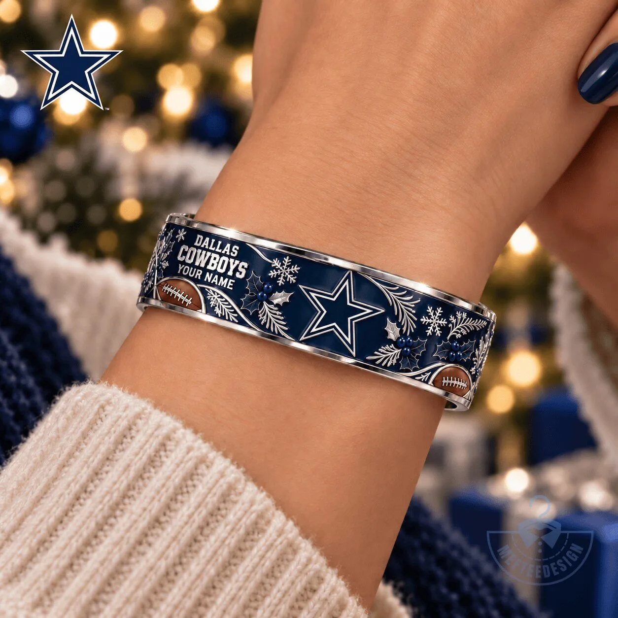 Dallas Cowboys NFL Christmas Premier Personalized Bracelet Custom Name Gift