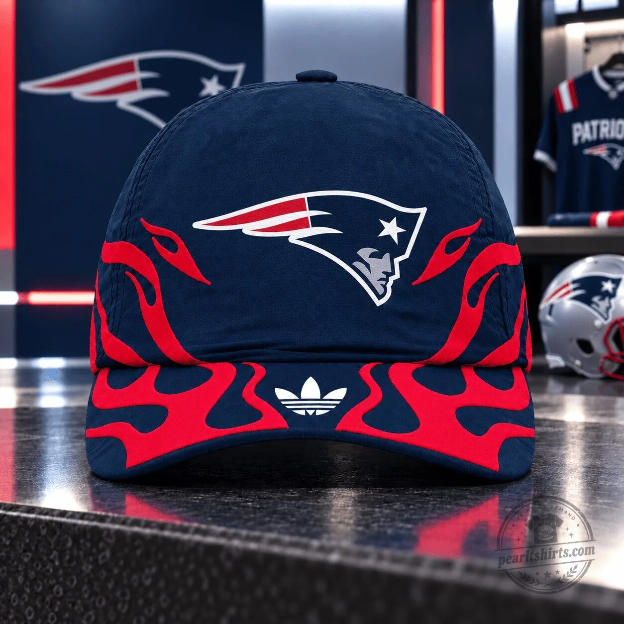 New England Patriots Flame Edition Adjustable Baseball Cap Hat
