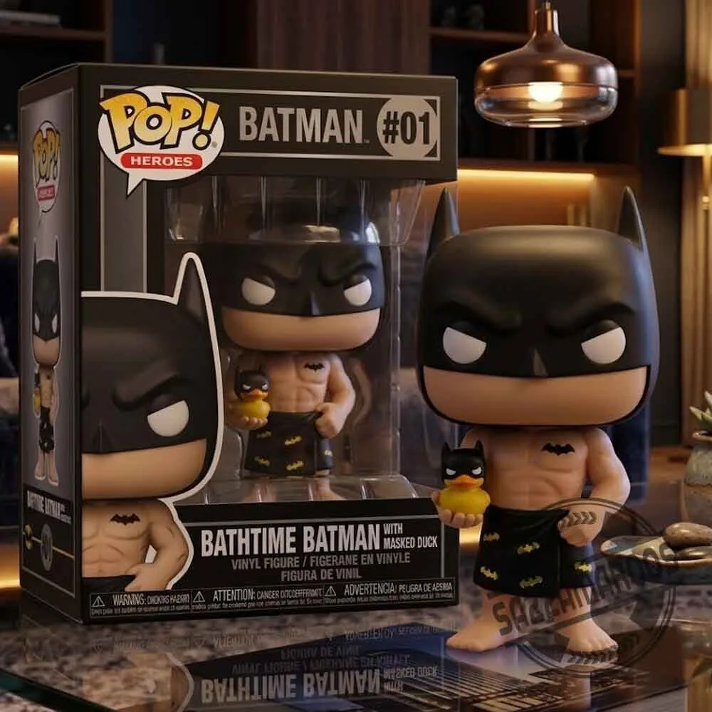 Funko Pop! Bathtime Batman with Masked Duck #01 Vinyl Figure Collectible Model Toy 4 Funko Pop! Bathtime Batman with Masked Duck #01 Vinyl Figure Collectible Model Toy