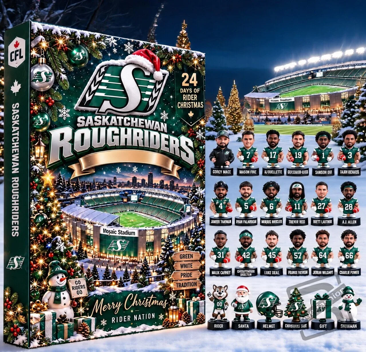 CFL Saskatchewan Roughriders Advent Calendar Christmas