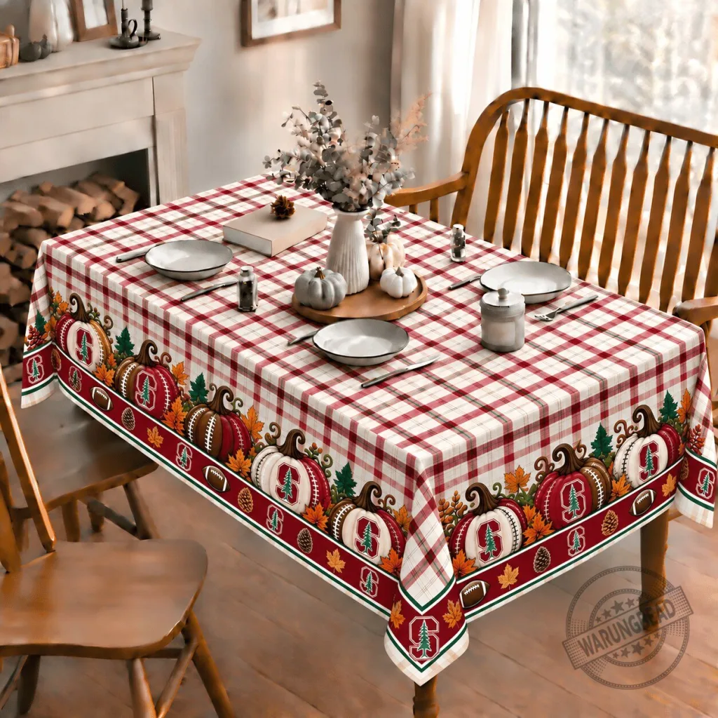 Stanford Cardinal Football Thanksgiving Plaid Tablecloth Stanford Cardinal Football Thanksgiving Plaid Tablecloth