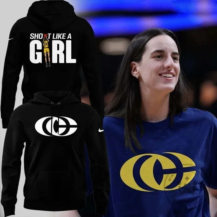 Caitlin Clark Indiana Fever WNBA Basketball Logo Black Hoodie