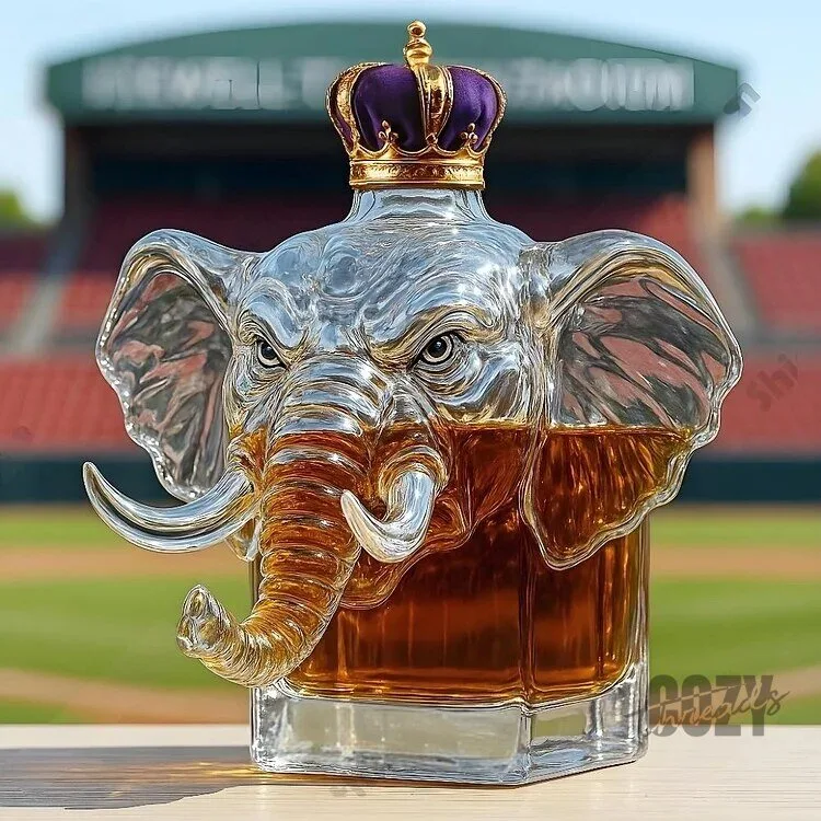 Royal Crown Elephant Head Whiskey Decanter Bottle