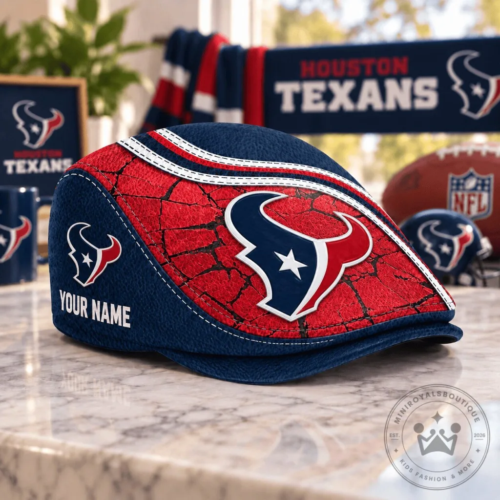 Houston Texans NFL Personalized Golf Flat Cap Hat Houston Texans NFL Personalized Golf Flat Cap Hat