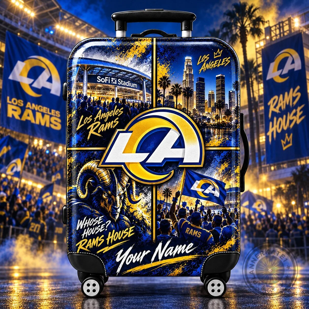 Los Angeles Rams NFL Personalized Team Pride Travel Suitcase