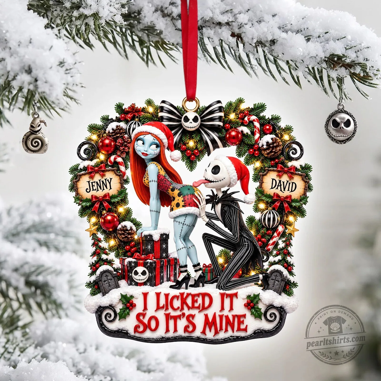 Nightmare Before Christmas Jack Skellington Sally I Licked It So It's Mine Ornament