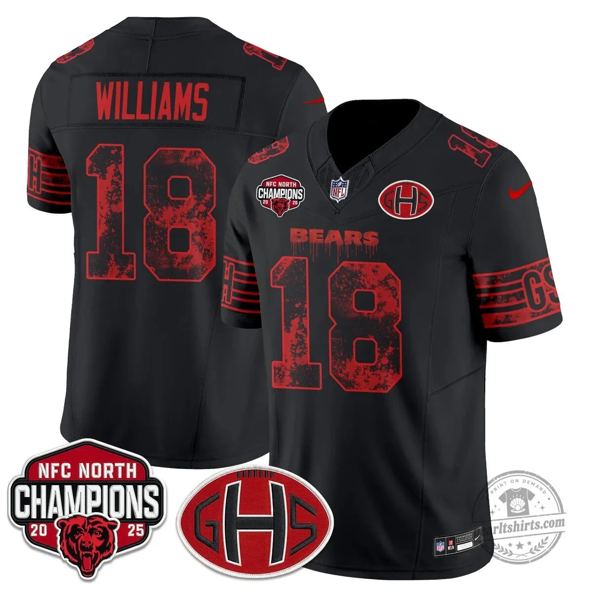 Chicago Bears Justin Fields Black Slasher Edition Football Jersey
