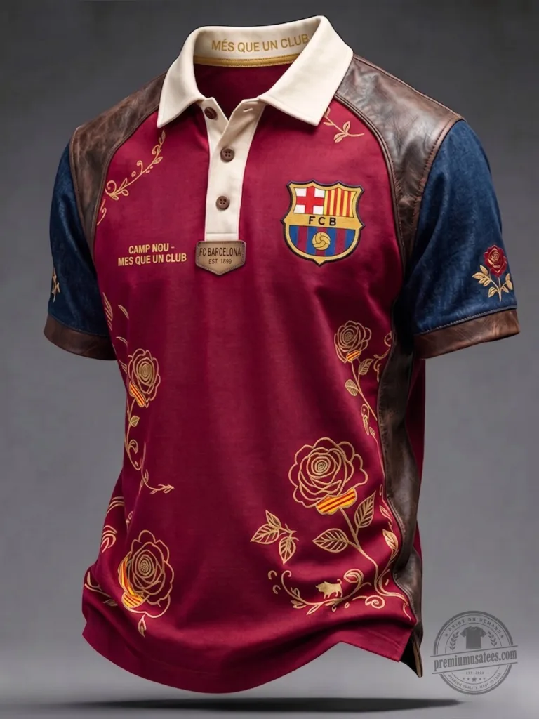 FC Barcelona Vintage Style Polo Shirt for Men