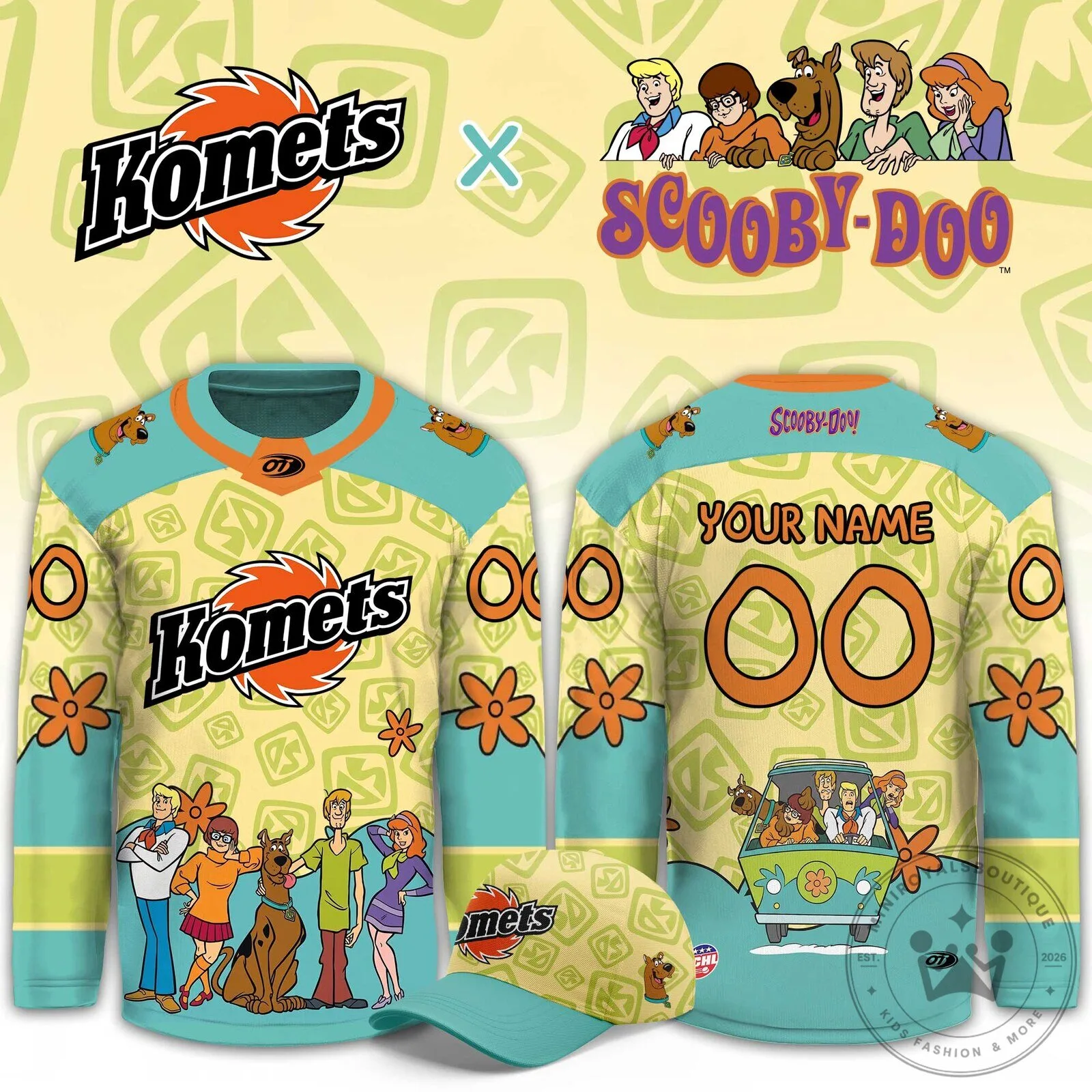 Fort Wayne Komets Scooby-Doo Mystery Machine Ice Hockey Jersey