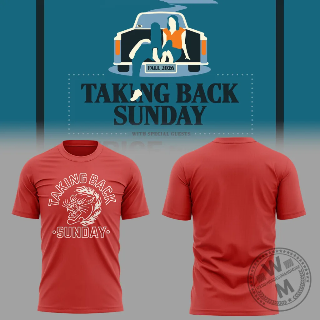 Taking Back Sunday Fall 2026 Tour Graphic Print T-Shirt 1 Taking Back Sunday Fall 2026 Tour Graphic Print T-Shirt
