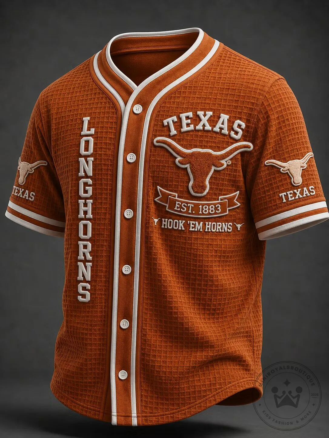Texas Longhorns Baseball Jersey Hook 'Em Horns Est. 1883