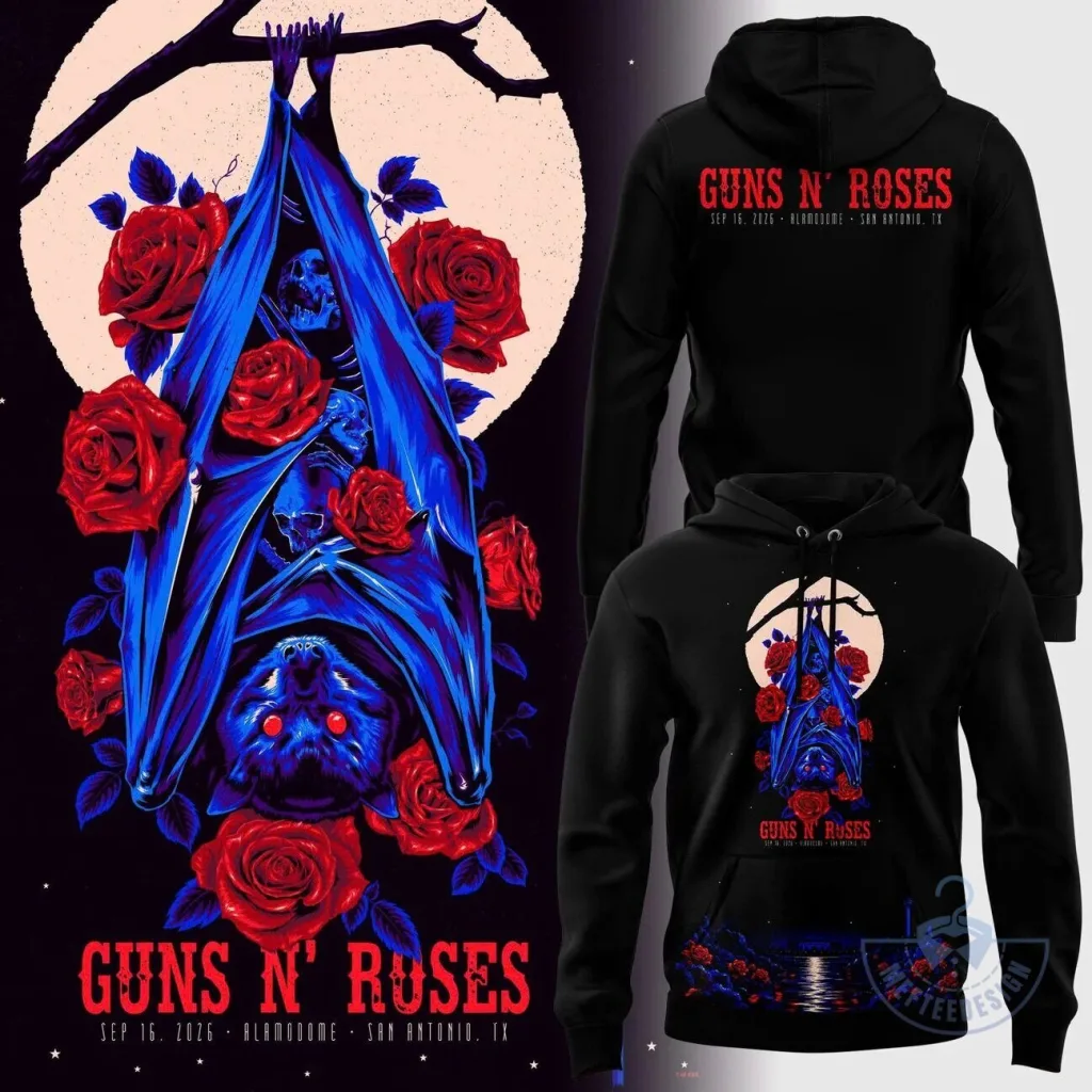 Guns N' Roses 2026 World Tour San Antonio Alamodome Concert Hoodie Guns N' Roses 2026 World Tour San Antonio Alamodome Concert Hoodie