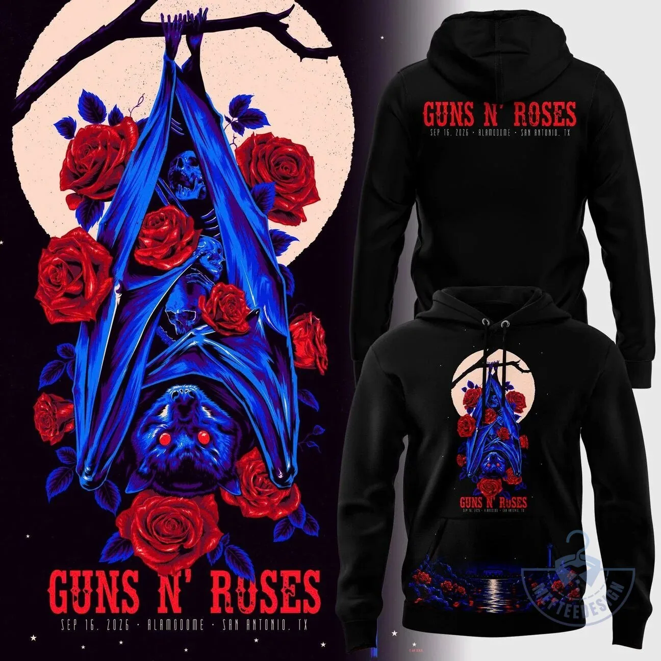 Guns N' Roses 2026 World Tour San Antonio Alamodome Concert Hoodie 3 Guns N