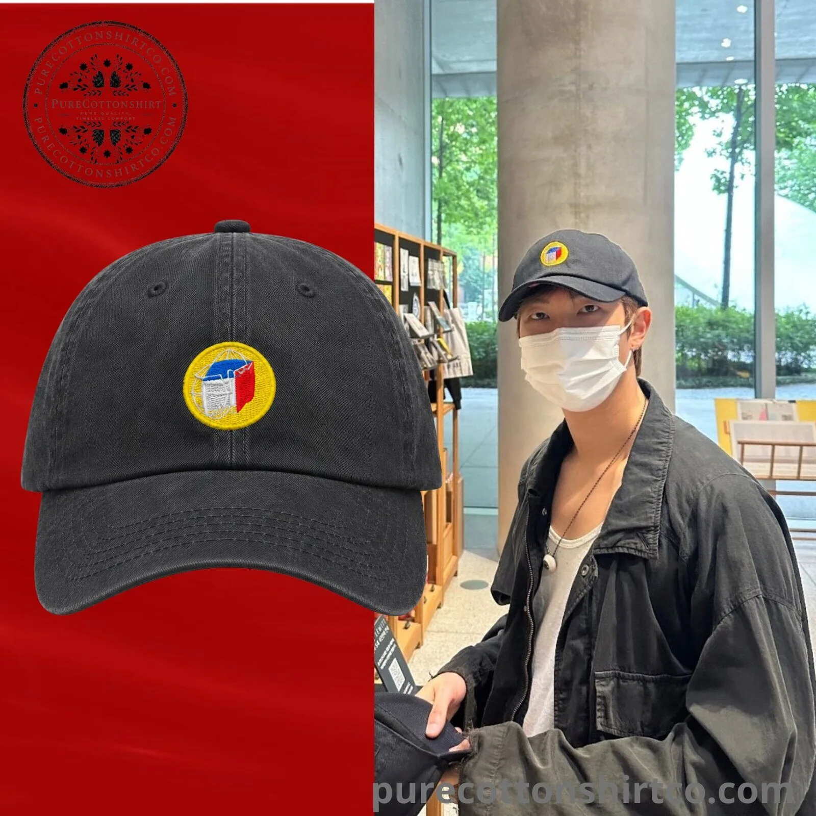 BTS RM Minimalist Graphic Embroidered Baseball Cap