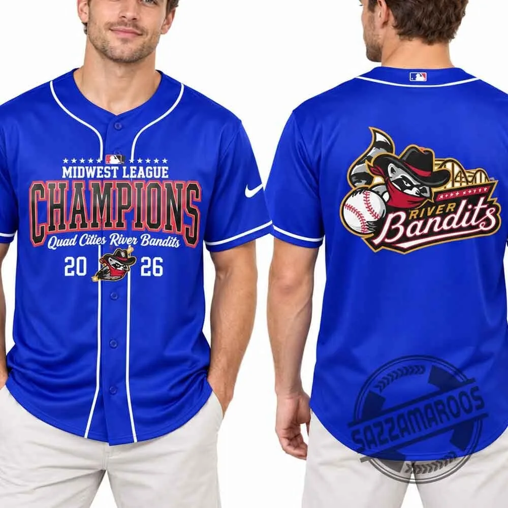 Quad Cities River Bandits 2026 Midwest League Champions Baseball Jersey 4 Quad Cities River Bandits 2026 Midwest League Champions Baseball Jersey