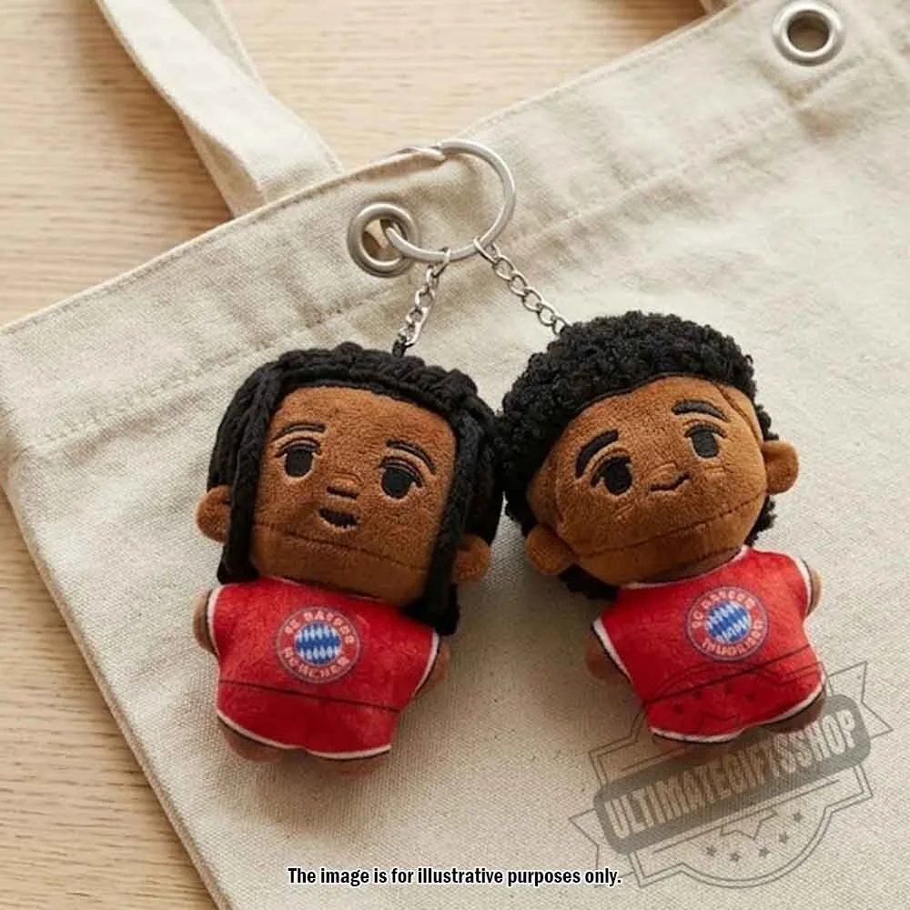 FC Bayern Munich Michael Olise Jamal Musiala Chibi Plush Doll Keychain 3 FC Bayern Munich Michael Olise Jamal Musiala Chibi Plush Doll Keychain