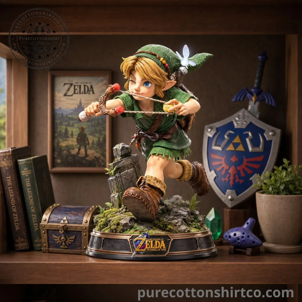 Zelda Ocarina of Time Young Link Statue - Slingshot Action Collectible Figure Zelda Ocarina of Time Young Link Statue - Slingshot Action Collectible Figure