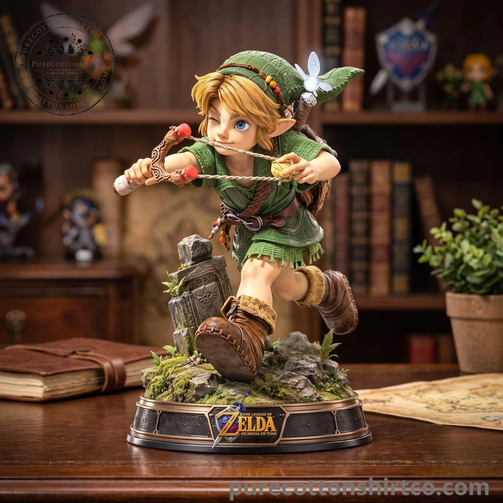 Zelda Ocarina of Time Young Link Statue - Slingshot Action Collectible Figure 4 Zelda Ocarina of Time Young Link Statue - Slingshot Action Collectible Figure