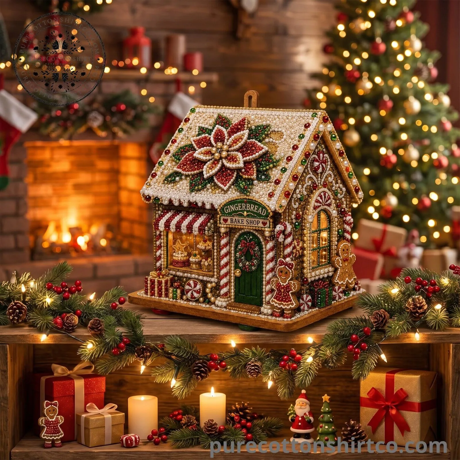 3D Christmas House Pearl & Diamond Painting Kit – DIY Wooden Holiday Gift Craft