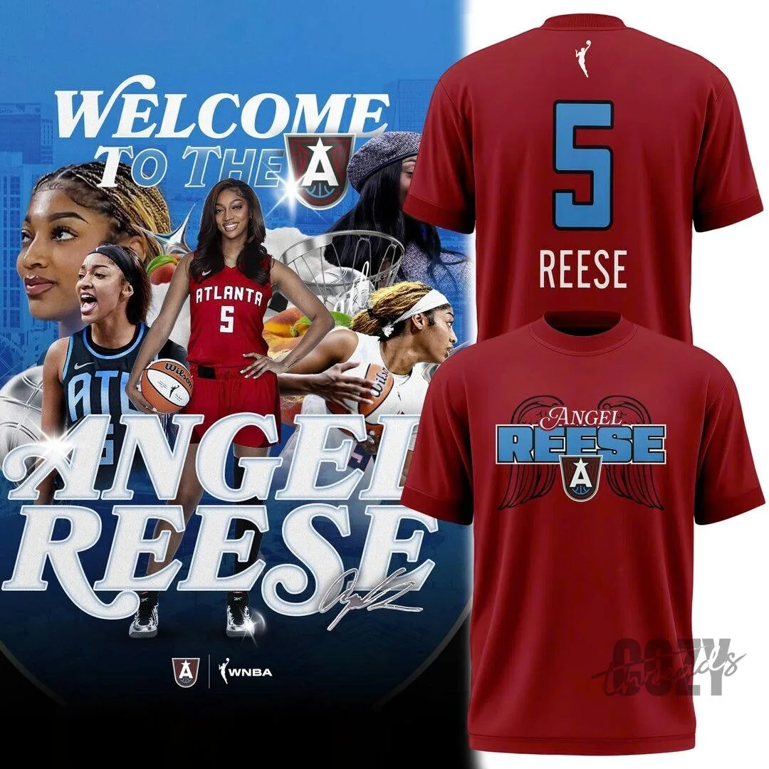 Atlanta Dream Angel Reese Red Number 5 Draft Day T-Shirt