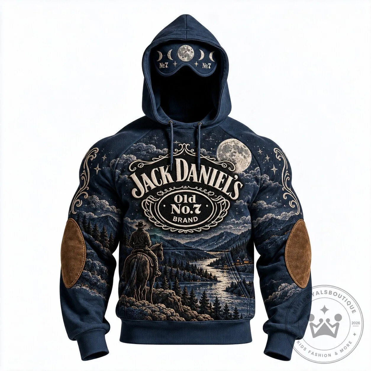 Jack Daniel's Old No. 7 Brand Cowboy Moonlit Night Scene Hoodie